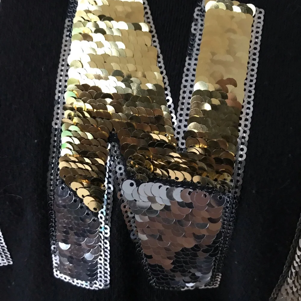 Victoria's Secret PINK Silver or gold sequins Logo Pullover Fleece Sweatshirt - Picture 4 of 8